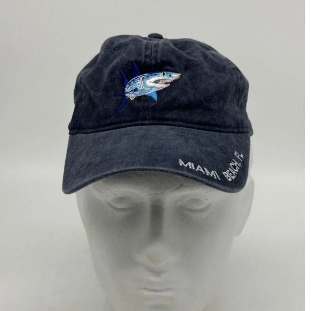 Miami Beach Florida Hats Women Adjustable Blue Hook And Loop Golf Cap Free Style
